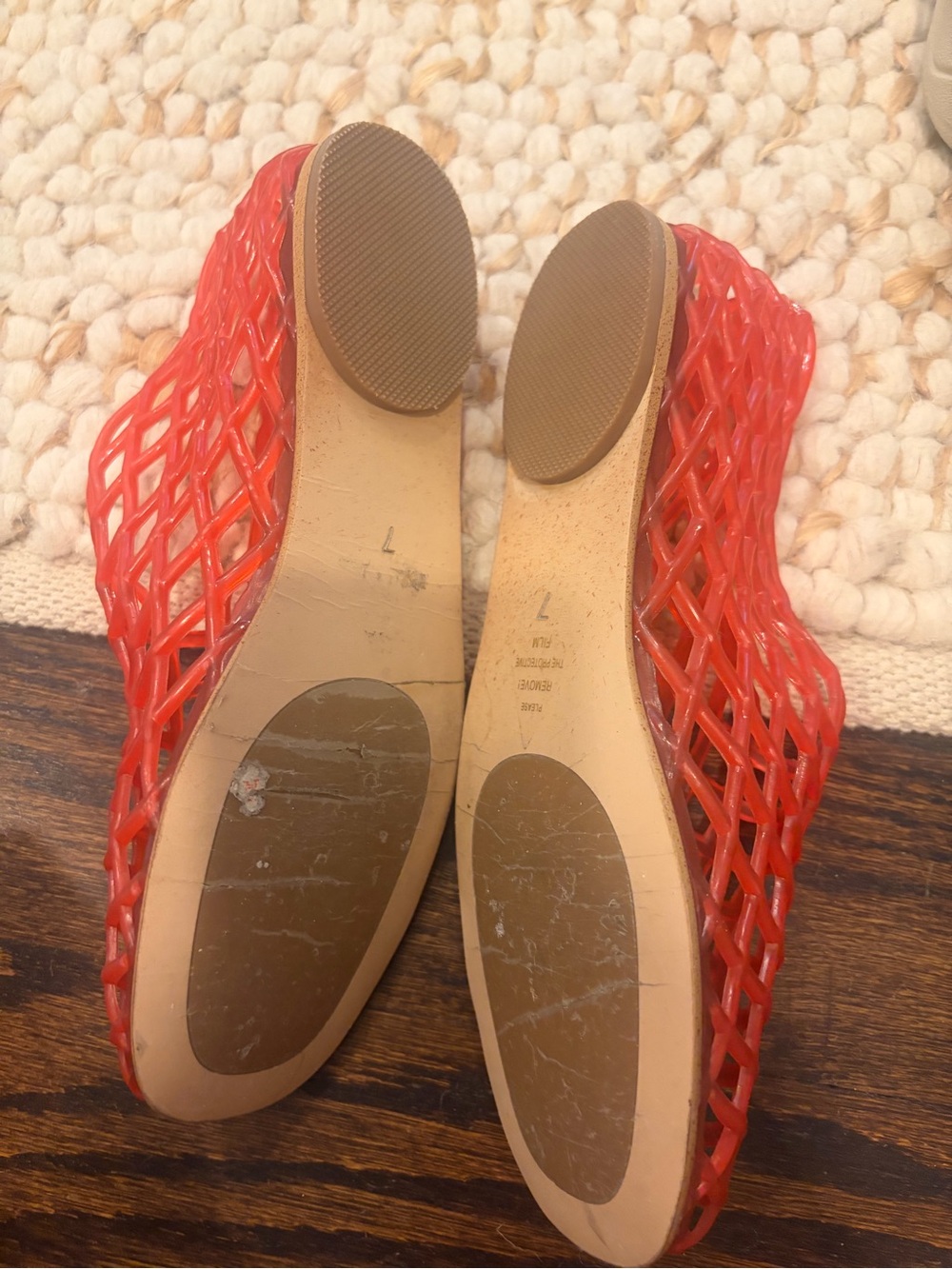 Red Women's Mesh Slip-On Flats